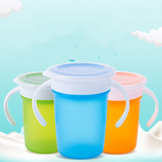 Vaso Infantil Antigoteo 360° con Asas Dobles y Tapa Abatible