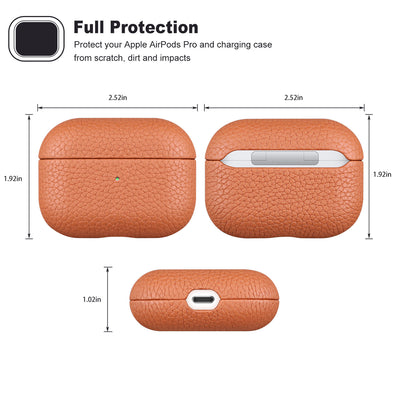 Estuche para Auriculares de Cuero Lichee Naranja - Image 10