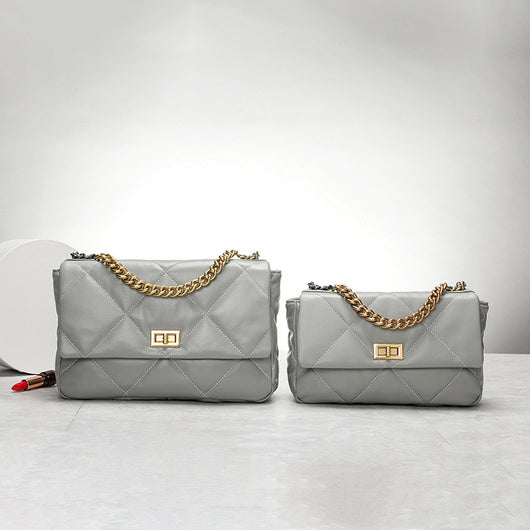 Bolso de Piel Gamuza con Cadena Rombo - Bolso Bandolera Elegante - Image 4