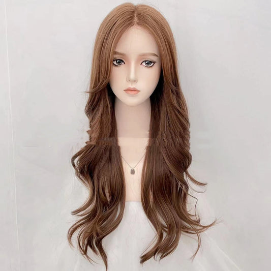 Peluca de Encaje Frontal Lino Cabello Rizado Natural Largo para Mujer