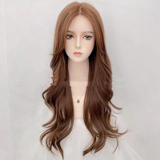 Peluca de Encaje Frontal Lino Cabello Rizado Natural Largo para Mujer