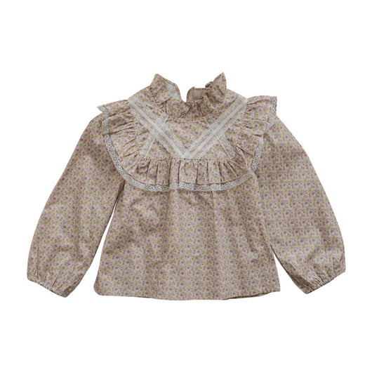 Blusa Infantil Elegante con Cuello de Madera y Flores - Image 4