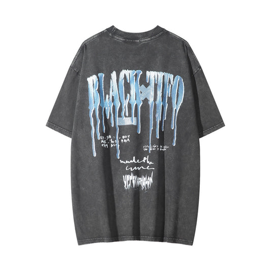 Camiseta Estampado Derretido Manga Corta para Hombre - Image 2