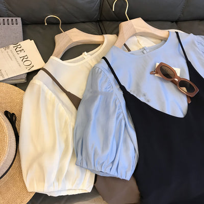 Conjunto de 2 Piezas: Blusa Tencel y Vestido Maxi con Tirante Francés - Image 8