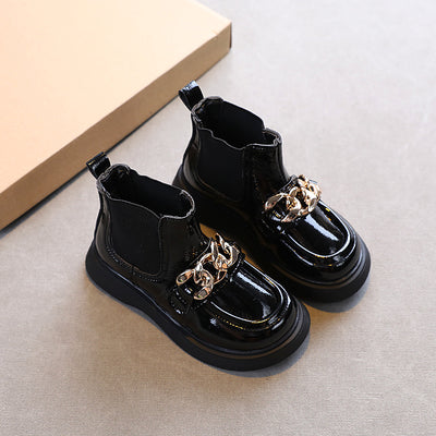 Botas Princesa Martin de Cuero Brillante con Suela Suave para Niñas - Image 3