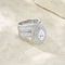 Anillo de Dos Capas con Moissanita en Forma de Pera - Conjunto Completo Incrustado