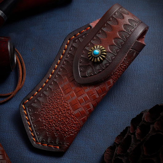 Estuche de Almacenamiento para Cuchillos en Cuero Vacuno Grabado - Image 11