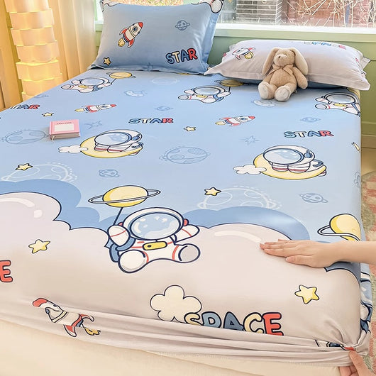 Sábana Ajustable Infantil de Algodón Puro con Diseño Cartoon - Image 3