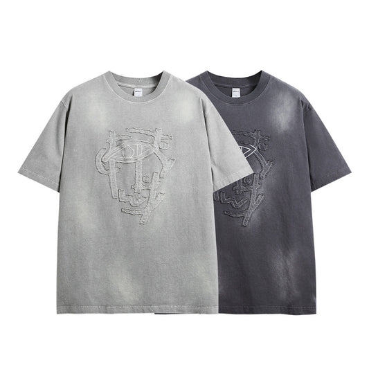 Camiseta Hombre Lavada con Bordado Artesanal Corte Relajado - Image 2