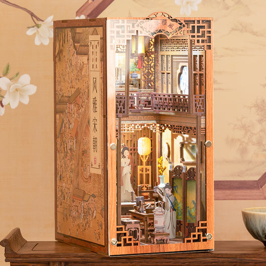 Estantería de Libros 3D Estilo Cabaña - Modelo de Madera para Armar - Image 5