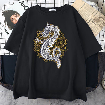 Playera Hombre Dragón Japonés Estampado Minimalista - Image 5