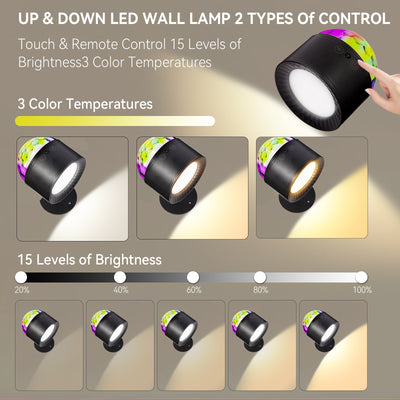 Lámpara de Pared LED Inteligente con Control Remoto y Temperatura de Color Ajustable - Image 10