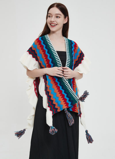 Chal Étnico Tejido con Volantes para Mujer - Multiestación - Image 20