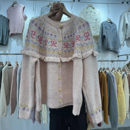 Cardigan Tejido con Moño - Diseño Retro Holgado para Otoño e Invierno - Image 6