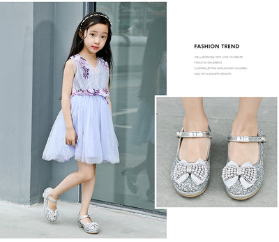 Zapatos de Tacón Alto Infantil con Moño y Cristales - Image 10