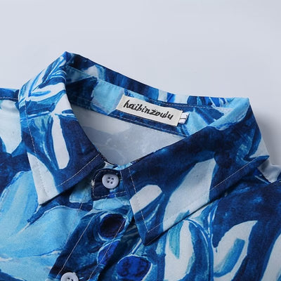 Camisa Casual Suelta de Diseño Exclusivo para Hombre Talla Grande Verano - Image 9