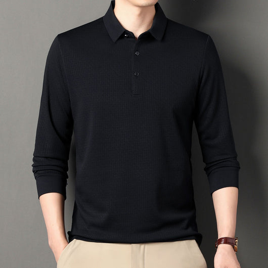 Camiseta Jacquard Manga Larga Otoño para Hombre Joven y Adulto - Image 10