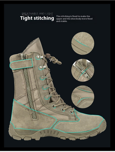 Botas de Combate Altas Verde Desierto - Calzado Táctico Ligero - Image 11