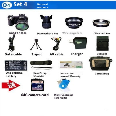 Cámara Digital Teleobjetivo D7100 Enfoque Automático Full HD 33 Megapíxeles - Image 8