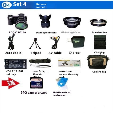 Cámara Digital Teleobjetivo D7100 Enfoque Automático Full HD 33 Megapíxeles - Image 8