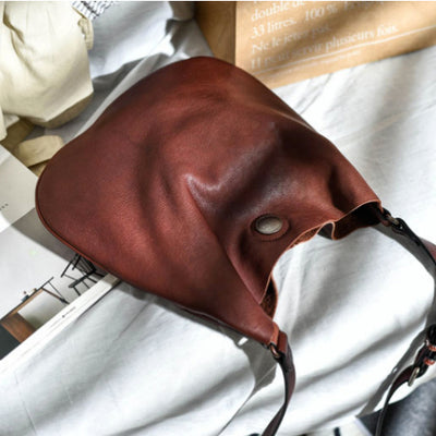 Bolsa Mensajera de Cuero Retro para Literatura y Arte - Image 2