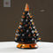 Árbol de Navidad Cerámico Negro con Luces LED Brillantes
