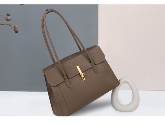 Bolso Tote de Gran Capacidad en Color Sólido para Mujer - Image 9