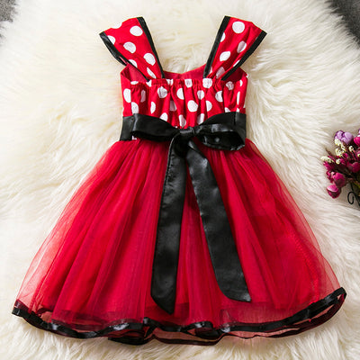 Vestido Princesa sin Mangas con Lunares y Moño - Image 29