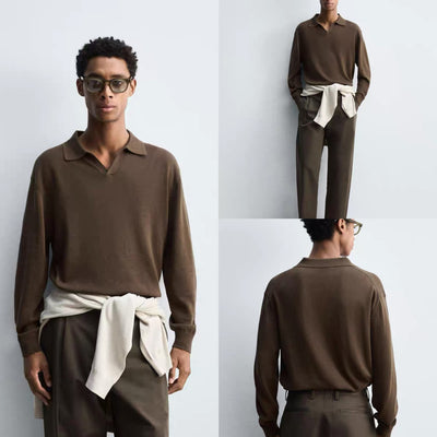 Polo Tejido de Manga Larga Clásico para Hombre - Image 3