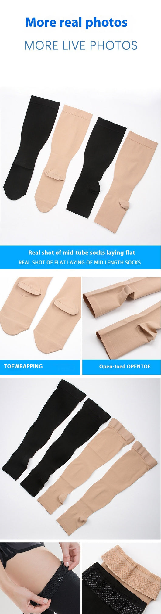 Medias de Compresión Deportiva Hasta la Rodilla con Soporte Elástico - Image 11