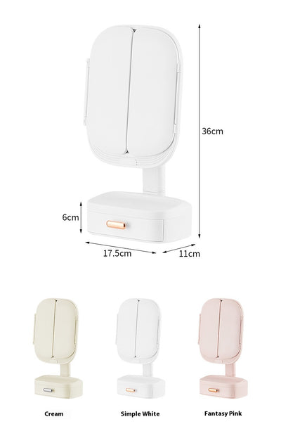 Espejo de Maquillaje LED de Escritorio Plegable con Luz Integrada - Image 12