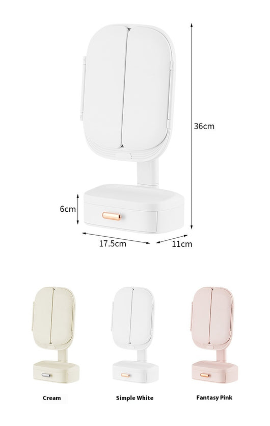 Espejo de Maquillaje LED de Escritorio Plegable con Luz Integrada - Image 12