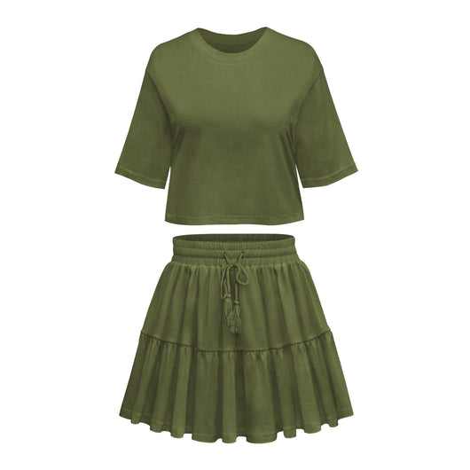 Blusa Suelta de Manga Corta con Cuello Redondo - Image 10