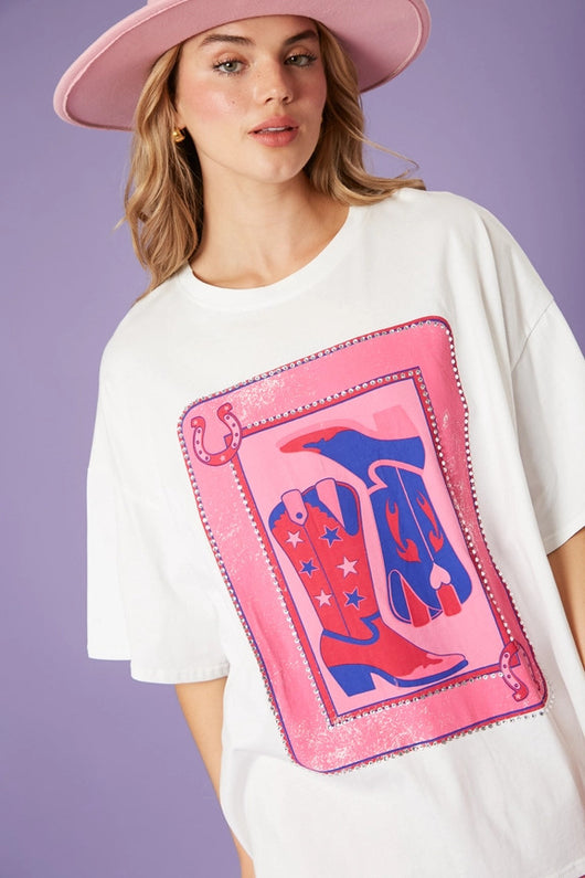 Blusa Suelta Estampada con Cristales para Mujer - Image 16