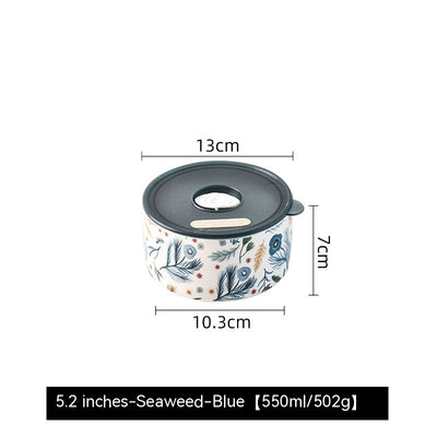 Recipiente Cerámico Portátil con Tapa para Microondas - Fiambrera Hermética Refrigerador - Image 6