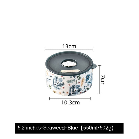Recipiente Cerámico Portátil con Tapa para Microondas - Fiambrera Hermética Refrigerador - Image 6