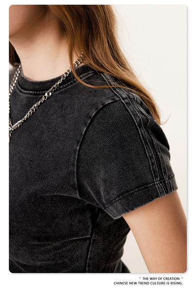 Camiseta Americana de Cintura Fruncida con Efecto Reductor - Image 13