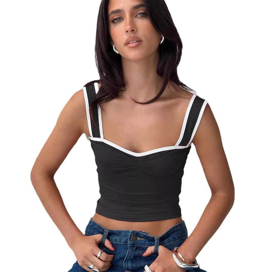Top Corto Plisado Bicolor Estilo Hot Girl - Image 5