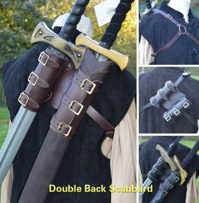 Funda Doble para Espadas Samurái de Cuero PU Estilo Europeo - Image 6