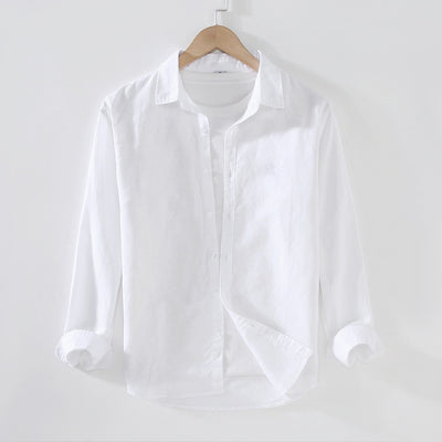 Camisa Manga Larga Hombre Algodón y Lino - Primavera y Verano - Image 10