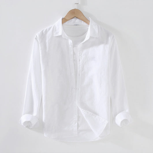 Camisa Manga Larga Hombre Algodón y Lino - Primavera y Verano - Image 10