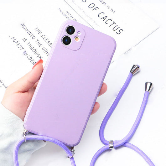 Funda de Teléfono de Silicona Líquida con Cordón Ajustable - Image 7