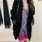 Chaqueta Retro Floral Morada Suelta para Mujer