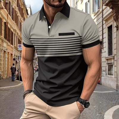 Camisa Casual a Rayas con Bolsillo en el Pecho para Hombre - Image 6