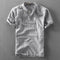 Camisa Suelta Estilo Chino de Algodón y Lino con Cuello Mao