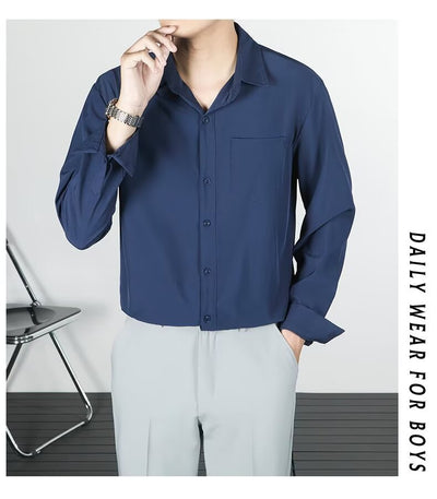 Camisa Suelta de Lino Coreana con Drapeado Elegante - Image 14