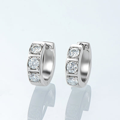 Aretes Hip Hop Moissanita Plata 925 Clip Negro y Blanco Elegante - Image 13