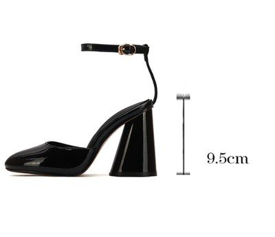 Sandalias de Tacón Grueso y Cuero Charol Estilo Europeo - Diseño Sensual - Image 8