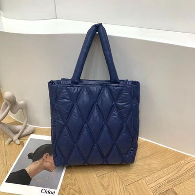 Bolso Mensajero Mujer Cuadros Diamante Gran Capacidad Acolchado - Image 9