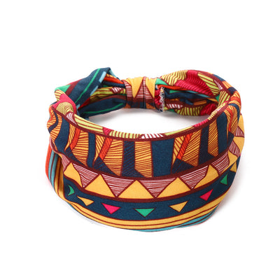 Banda Elástica Estampado Africano para Cabello - Diadema Deportiva Ancha Mujer Yoga - Image 13